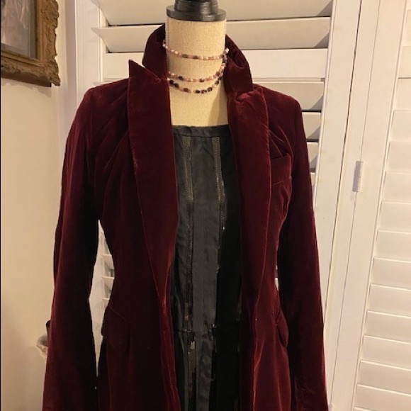 JACKET--- Burgundy velvet REFORMATION - Picture 1 of 4